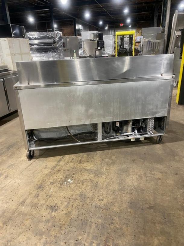 True Commercial Stainless Steel 3 Door Refrigerated Bain Marie Style Mega Top Salad/Sandwich Prep Table! With Poly Coated Wire Racks! On Casters! - Image 3 of 9