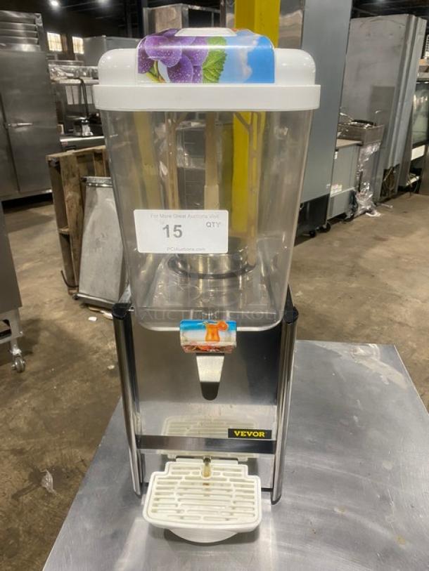Vevor Commercial Stainless Steel Refrigerated Countertop 18 L. Juice Dispenser! With Drip Tray & Clear Polycarbonate Tank! Model: LSJ18LX1 SN: 230609 6461 1 0038! 110V 1 Phase! - Image 1 of 8