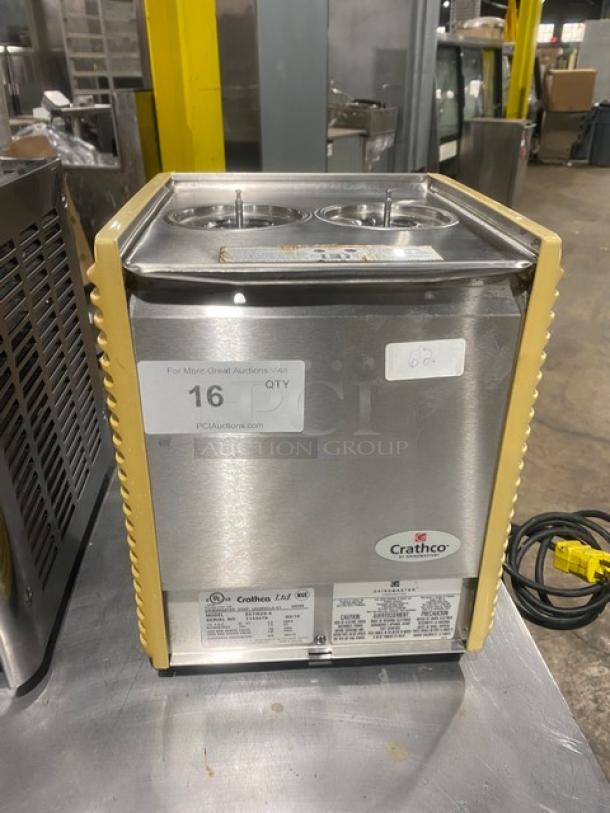 Crathco By Grindmaster Commercial Stainless Steel Refrigerated Countertop Mini-Twin Double Cold Beverage Dispenser! Model: E27/E29-4 SN: T143378! 115V 1 Phase! - Image 1 of 7