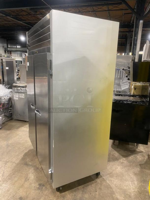 Traulsen Commercial Stainless Steel Solid 2 Door Reach In Refrigerator! Energy Star Certified! With Poly Coated Wire Racks! Model: G20010 SN: M98276J08! 115V 1 Phase! On Casters! - Image 2 of 10