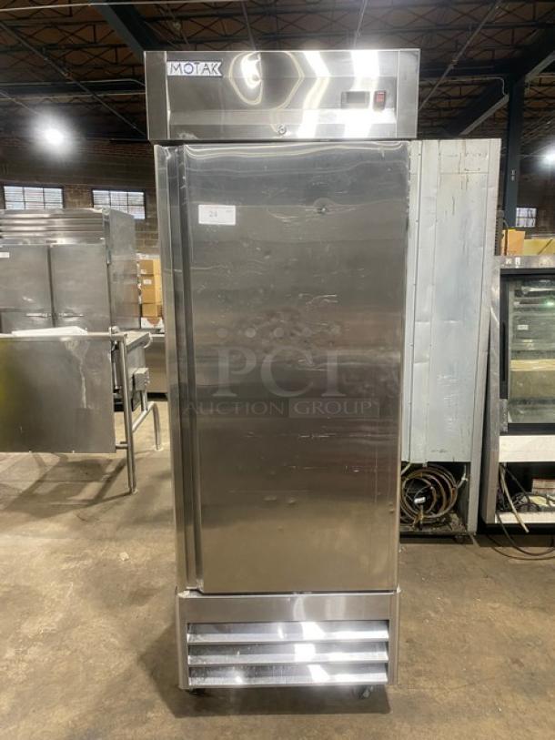 MoTak Commercial Stainless Steel Solid Single Door Reach In Freezer! With Poly Coated Wire Racks! Model: MSD-1DF-BAL-X SN: 6015171221101316! 115V 1 Phase! On Casters! - Image 1 of 9