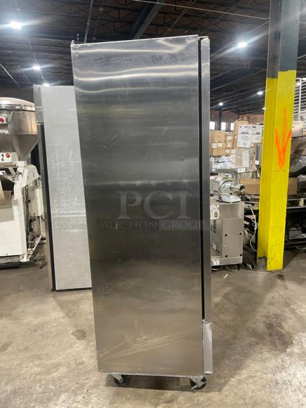 Asber Commercial Stainless Steel Solid Single Door Reach In Refrigerator! With Poly Coated Wire Racks! Model: ARR 17 F HC SN: 8102117905! 115V 1 Phase! On Casters! - Image 2 of 9