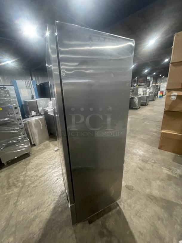 Asber Commercial Stainless Steel Solid Single Door Reach In Refrigerator! With Poly Coated Wire Racks! Model: ARR 17 F HC SN: 8102117905! 115V 1 Phase! On Casters! - Image 4 of 9