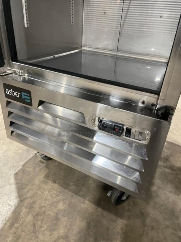 Asber Commercial Stainless Steel Solid Single Door Reach In Refrigerator! With Poly Coated Wire Racks! Model: ARR 17 F HC SN: 8102117905! 115V 1 Phase! On Casters! - Image 8 of 9