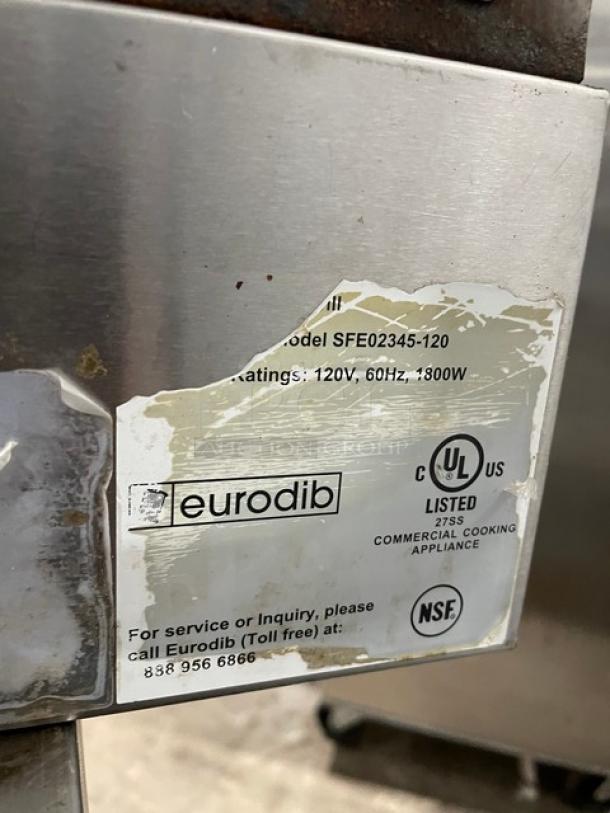Eurodib Commercial Stainless Steel Electric Powered Countertop Panini/Sandwich Press Grill! With Grooved Grate Plates! With Handles! Model: SFE02345-120! 120V 1 Phase! - Image 5 of 8