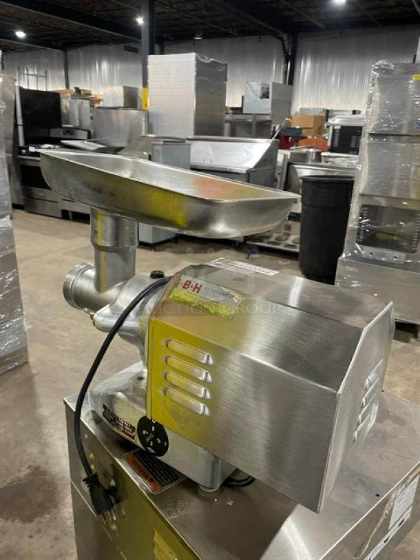 Fleetwood Commercial Stainless Steel Electric Powered Countertop Meat Grinder! With Grinder Head Attachment! Model: M-12-S SN: D.01.10092! 115V 1 Phase! On Non-Slip Grip Feet! - Image 4 of 9
