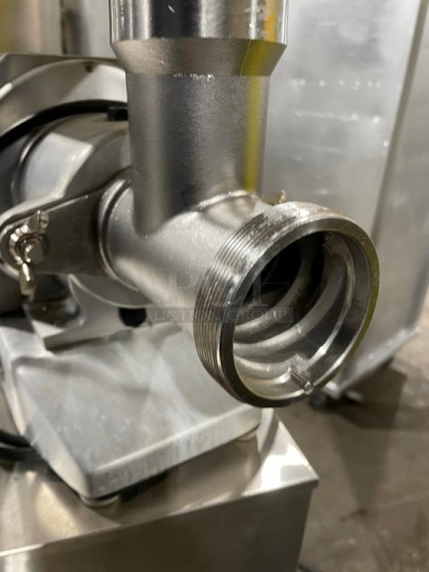 Fleetwood Commercial Stainless Steel Electric Powered Countertop Meat Grinder! With Grinder Head Attachment! Model: M-12-S SN: D.01.10092! 115V 1 Phase! On Non-Slip Grip Feet! - Image 8 of 9
