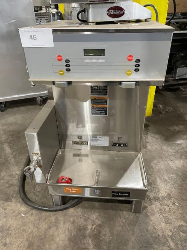 Bunn Starbucks Style Commercial Stainless Steel Countertop Dual Soft Heat Coffee Brewer! With Hot Water Dispenser! Model: DUAL SH DBC SN: DUAL085099! 120/208V 1 Phase! On Legs! - Image 1 of 7