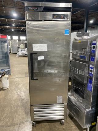 Turbo-Air Commercial Stainless Steel Solid Single Door Reach In Deluxe Freezer! Energy Star Certified! With Poly Coated Wire Racks! Model: TSF-23SD SN: DF23211003! 115V 1 Phase! On Casters!