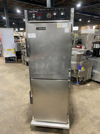 Cres Cor Roast-N-Hold Series Commercial Stainless Steel Electric Powered Full Height Double Door Gentle Convection Oven/Holding Cabinet! With Built In Pan Holding Racks! Model: CO151F1818B2081 SN: CBB-R3529! 208V 1 Phase! On Casters! Working When Removed!