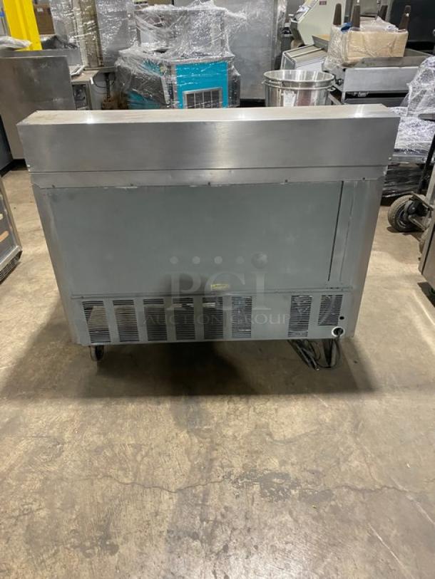 Beverage-Air Commercial Stainless Steel 2 Door Refrigerated Bain Marie Style Mega Top Salad/Sandwich Prep Table! Model: SP48-12! 115V 1 Phase! On Casters! - Image 3 of 9