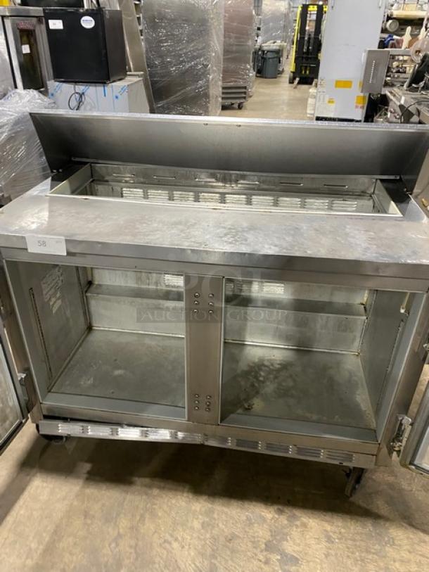 Beverage-Air Commercial Stainless Steel 2 Door Refrigerated Bain Marie Style Mega Top Salad/Sandwich Prep Table! Model: SP48-12! 115V 1 Phase! On Casters! - Image 5 of 9