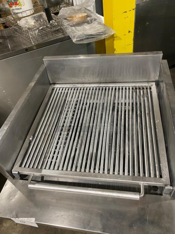 MagiKitch'n Commercial Stainless Steel Natural Gas Powered Char Broiler! With Back & Side Splash! With Pan Rail & Double Shelf Enclosed Base! Model: EMSMF30 SN: 99015007! On Casters! - Image 5 of 8