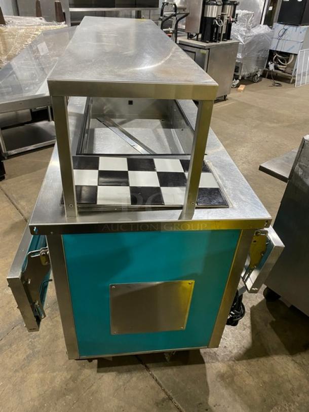 Delfield Commercial Stainless Steel Custom Buffet Style Hot/Cold Counter! With Lift Open Sneeze Guard! With Foldable Tray Slide & Prep Station! Model: Custom SN: 92011801M! 120/208-230V 1 Phase! On Casters! - Image 3 of 11
