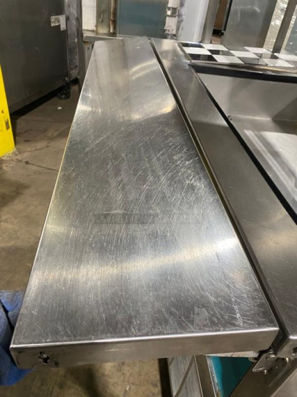 Delfield Commercial Stainless Steel Custom Buffet Style Hot/Cold Counter! With Lift Open Sneeze Guard! With Foldable Tray Slide & Prep Station! Model: Custom SN: 92011801M! 120/208-230V 1 Phase! On Casters! - Image 9 of 11