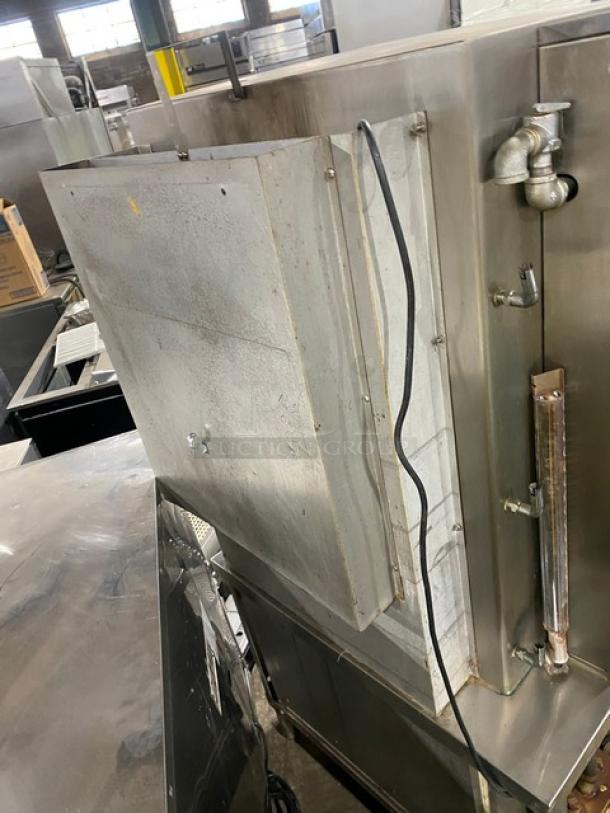 Market Forge A-Cooker Series Commercial Stainless Steel Natural Gas Powered 3 Compartment Steam Broiler Cabinet! With Individual Controls! With Wired Oven Racks! Model: M36G300A-4SP SN: 220533! 120V 1 Phase! On Legs! - Image 4 of 9