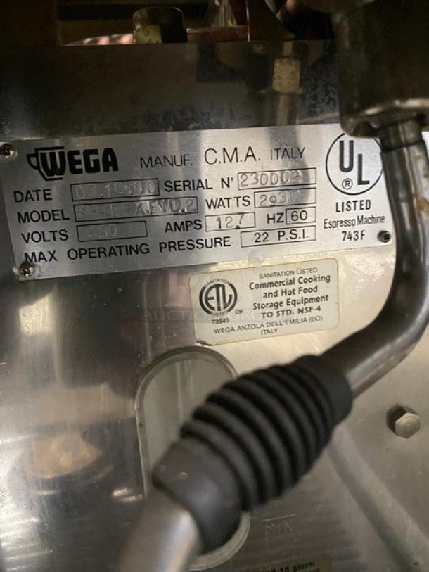 Wega Sphera Series Commercial Stainless Steel Countertop EVD 2-Group Espresso Machine! Model: SPHERA.EVD.2 SN: 230002! 230V! - Image 7 of 9