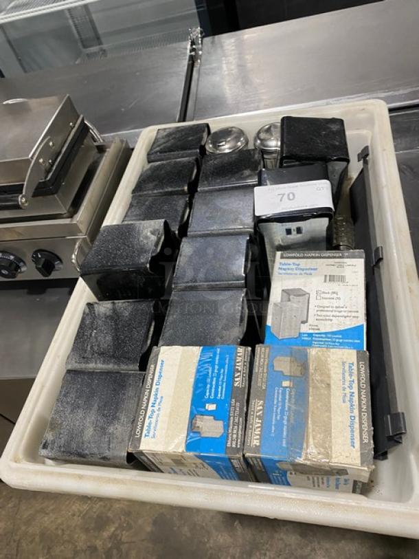 Lot Of Commercial Tabletop Napkin Dispensers! With Spice/Grated Cheese Shakers! All One Money! - Image 6 of 6