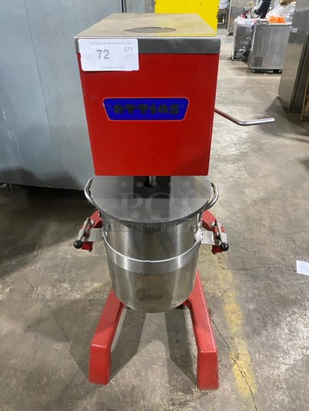 Attias Commercial Red Heavy Duty Floor Style Chocolate Kettle Mixer! Model: USA30! 115V 1 Phase! - Image 1 of 8