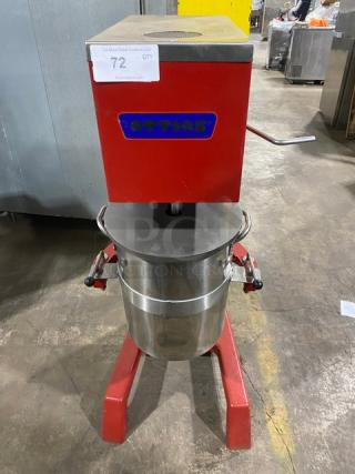 Attias Commercial Red Heavy Duty Floor Style Chocolate Kettle Mixer! Model: USA30! 115V 1 Phase!