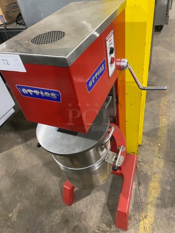 Attias Commercial Red Heavy Duty Floor Style Chocolate Kettle Mixer! Model: USA30! 115V 1 Phase! - Image 3 of 8