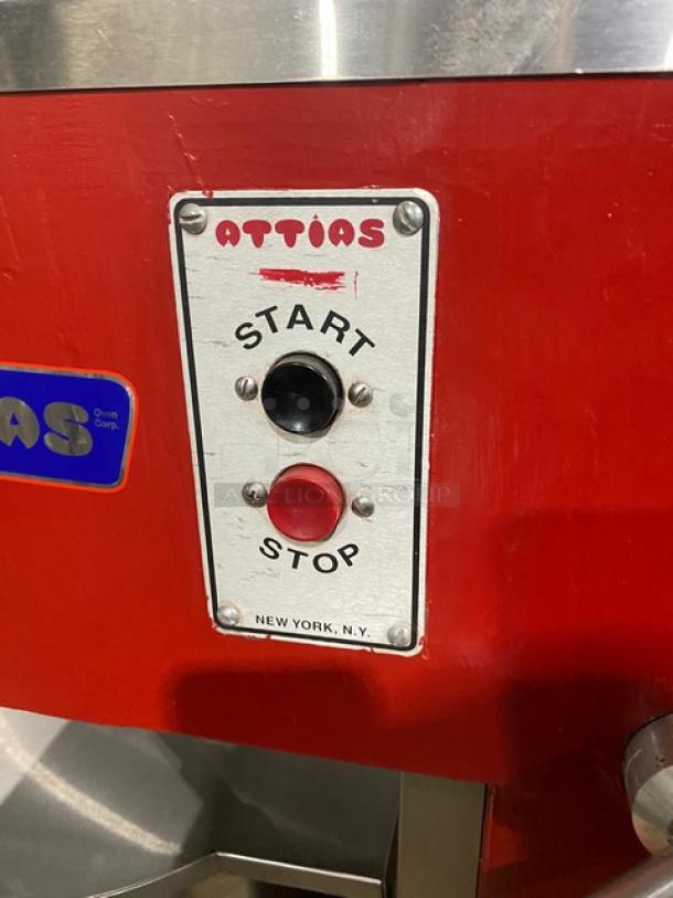 Attias Commercial Red Heavy Duty Floor Style Chocolate Kettle Mixer! Model: USA30! 115V 1 Phase! - Image 5 of 8
