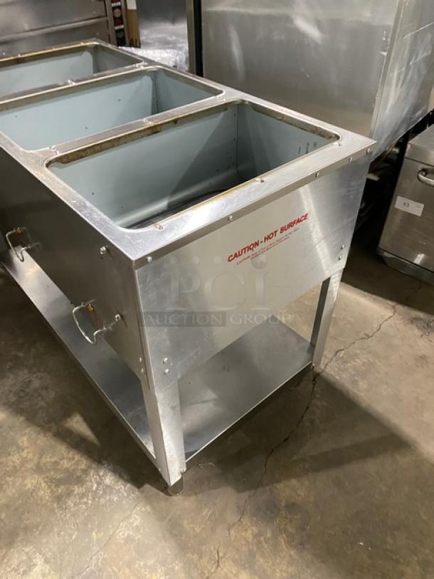 Commercial Stainless Steel 3 Bay Hot Food Steam Table! With Undershelf! On Legs! - Image 2 of 7