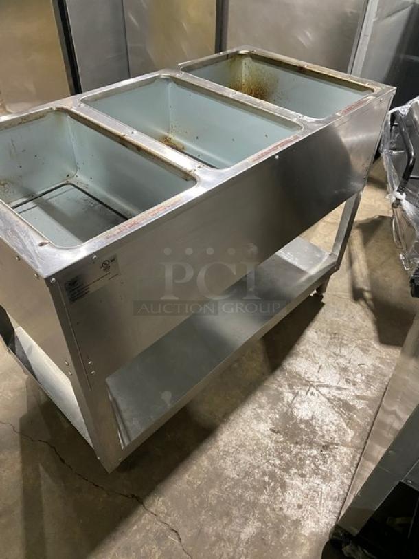 Commercial Stainless Steel 3 Bay Hot Food Steam Table! With Undershelf! On Legs! - Image 3 of 7