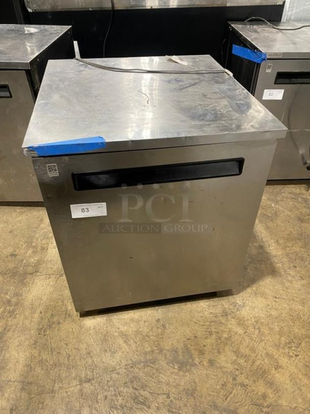 Delfield Commercial Stainless Steel Single Door Undercounter Worktop Refrigerator! With Built In Wide Panel Pan Holding Rack! Model: 406-STAR4 SN: 0806152000496! 115V 1 Phase! On Casters! - Image 1 of 7