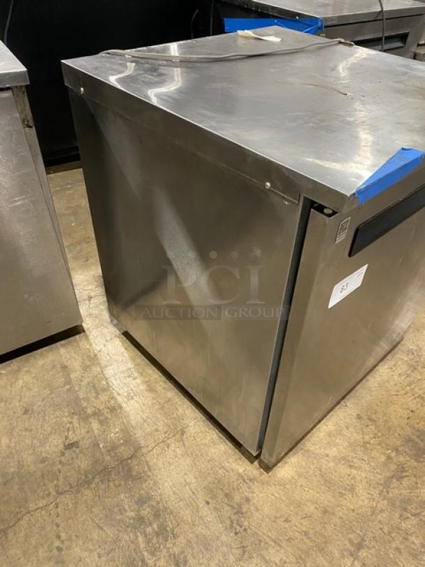 Delfield Commercial Stainless Steel Single Door Undercounter Worktop Refrigerator! With Built In Wide Panel Pan Holding Rack! Model: 406-STAR4 SN: 0806152000496! 115V 1 Phase! On Casters! - Image 2 of 7