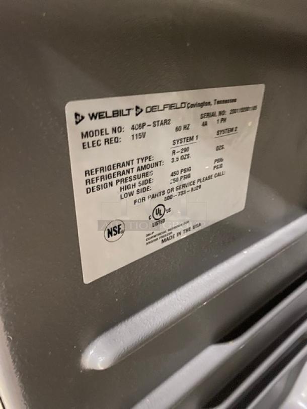 Delfield Commercial Stainless Steel Single Door Undercounter Worktop Refrigerator! Model: 406P-STAR2 SN: 2001152001125! 115V 1 Phase! On Casters! - Image 6 of 7