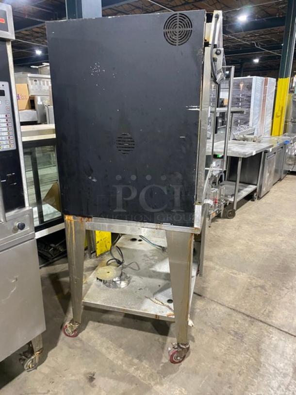 Cleveland Range Boston Market Style Commercial Stainless Steel Natural Gas Powered Open Display Rotisserie Convection Oven! With Single Undershelf Base! Model: BMR32 SN: WC98203-06I-01! 115V 1 Phase! On Casters! - Image 3 of 8
