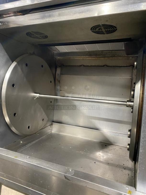 Cleveland Range Boston Market Style Commercial Stainless Steel Natural Gas Powered Open Display Rotisserie Convection Oven! With Single Undershelf Base! Model: BMR32 SN: WC98203-06I-01! 115V 1 Phase! On Casters! - Image 6 of 8