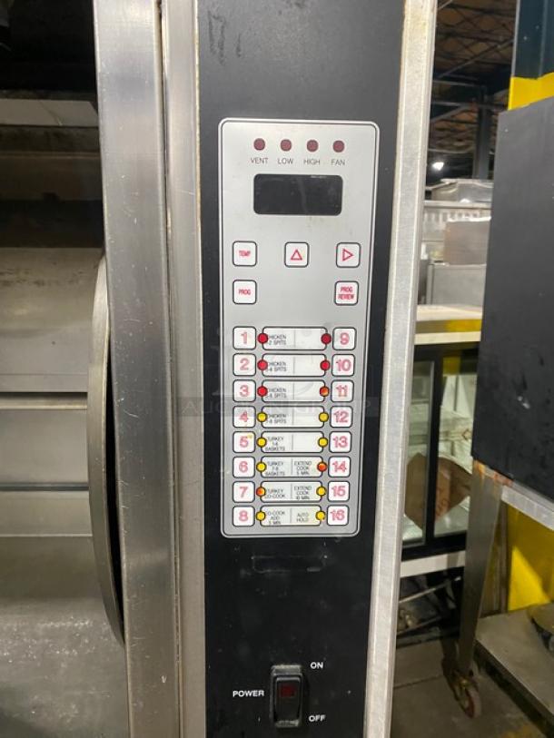 Cleveland Range Boston Market Style Commercial Stainless Steel Natural Gas Powered Open Display Rotisserie Convection Oven! With Single Undershelf Base! Model: BMR32 SN: WC34346-96D-71! 115V 1 Phase! On Casters! - Image 6 of 8