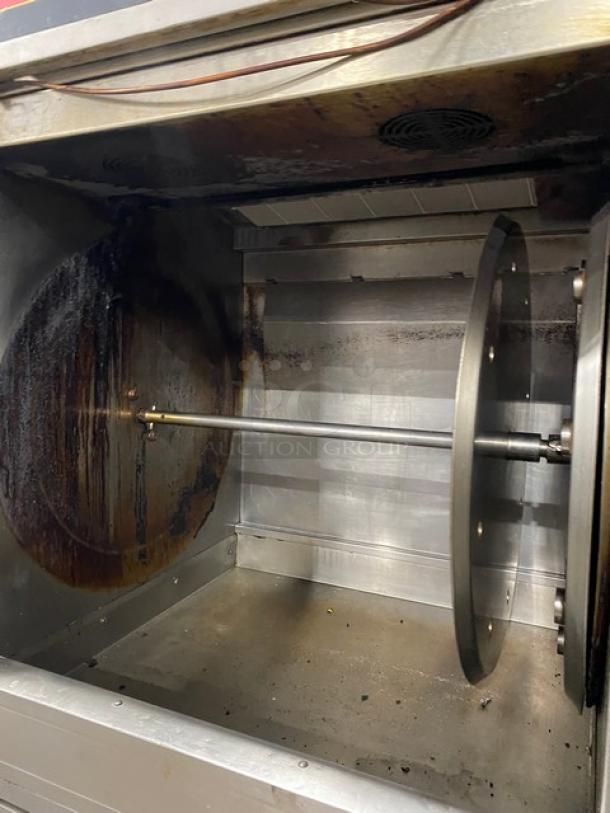 Cleveland Range Boston Market Style Commercial Stainless Steel Natural Gas Powered Open Display Rotisserie Convection Oven! With Single Undershelf Base! Model: BMR32 SN: WC33839-96C-01! 115V 1 Phase! On Casters! - Image 5 of 8