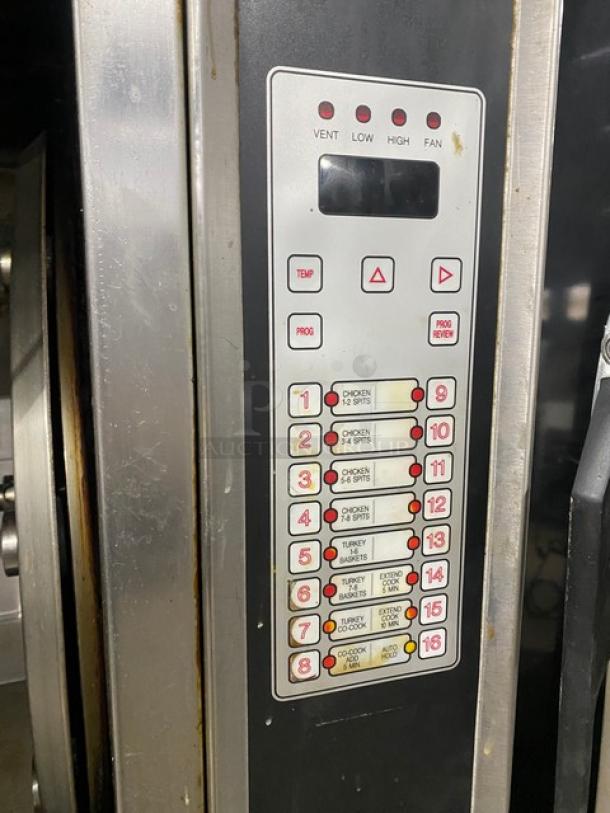 Cleveland Range Boston Market Style Commercial Stainless Steel Natural Gas Powered Open Display Rotisserie Convection Oven! With Single Undershelf Base! Model: BMR32 SN: WC33839-96C-01! 115V 1 Phase! On Casters! - Image 6 of 8