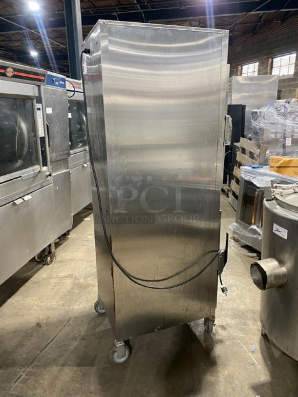Alto-Shaam Commercial Stainless Steel Dutch Door Dual Compartment Mobile Hot Food Heated Holding Cabinet! With Built In Pan Holding Racks! Model: 1000-UP SN: 2049363-000! 120V 1 Phase! On Casters! - Image 3 of 9