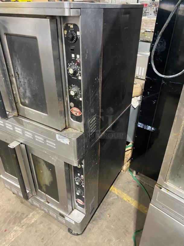 Blodgett Boston Market Style Commercial Stainless Steel Natural Gas Powered Double Stacked Convection Oven! With Wired Oven Racks! On Casters! 2X Your Bid Makes One Unit! - Image 2 of 8