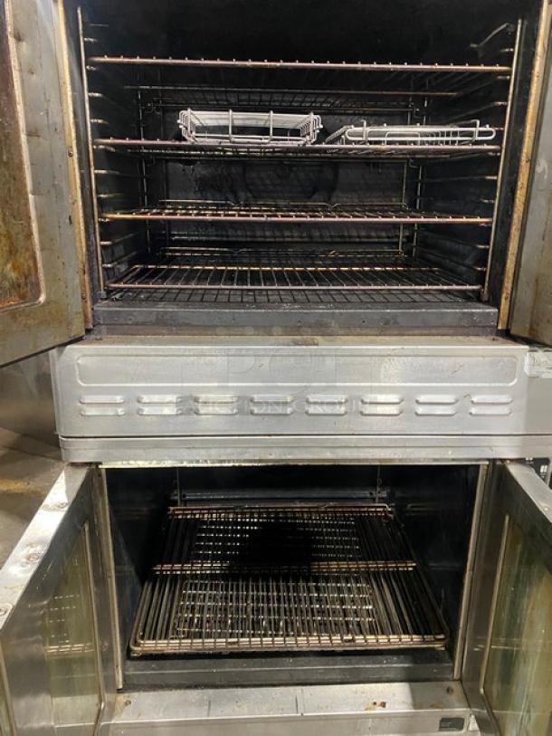 Blodgett Boston Market Style Commercial Stainless Steel Natural Gas Powered Double Stacked Convection Oven! With Wired Oven Racks! On Casters! 2X Your Bid Makes One Unit! - Image 5 of 8