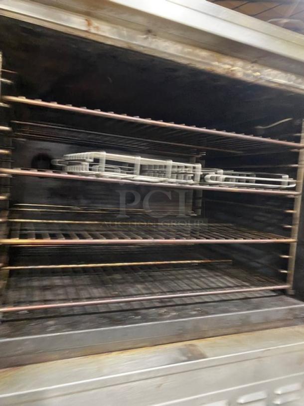 Blodgett Boston Market Style Commercial Stainless Steel Natural Gas Powered Double Stacked Convection Oven! With Wired Oven Racks! On Casters! 2X Your Bid Makes One Unit! - Image 6 of 8