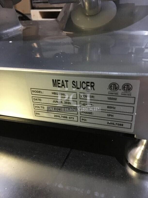 BRAND NEW! IN THE BOX! USR Brands! 2024! Commercial Stainless Steel Electric Powered Countertop Deli Meat Slicer! With 10" Blade! Model: HBS-250L! 115V 1 Phase! - Image 6 of 7