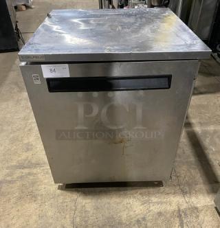 Delfield Commercial Stainless Steel Single Door Undercounter Worktop Refrigerator! Model: 406P-STAR2 SN: 2001152001125! 115V 1 Phase! On Casters!