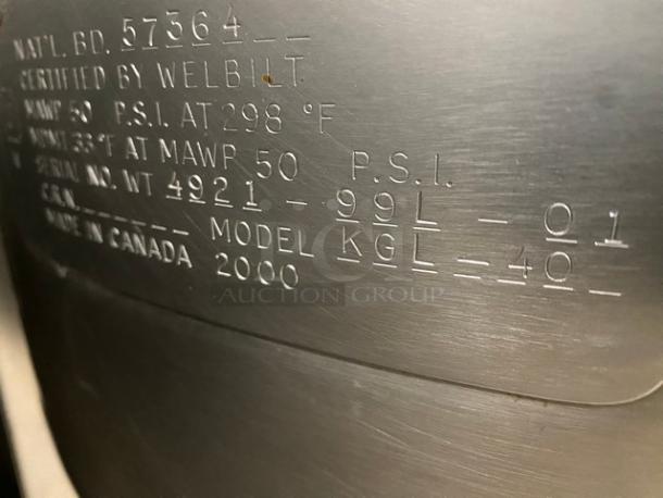 Cleveland Range Commercial Stainless Steel Natural Gas Powered 40 Gal. Self Contained Stationary Steam Kettle! With Gooseneck Faucet! Model: KGL-40 SN: WT4921-99L-01! On Legs! Working When Removed! - Image 8 of 8