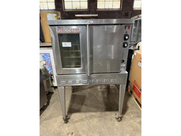 Blodgett Commercial Stainless Steel Natural Gas Powered Single Stack Convection Oven! With Wired Oven Racks! On Legs With Casters! - Image 1 of 7