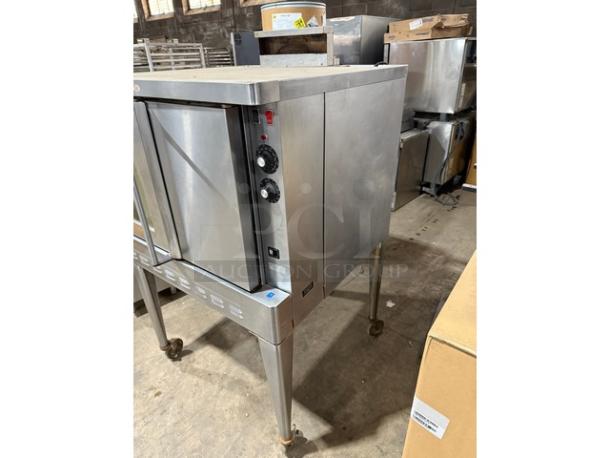Blodgett Commercial Stainless Steel Natural Gas Powered Single Stack Convection Oven! With Wired Oven Racks! On Legs With Casters! - Image 3 of 7