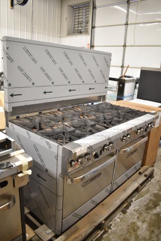 BRAND NEW SCRATCH AND DENT! Southbend 4601DD Stainless Steel Commercial Propane Gas Powered 10 Burner Range w/ 2 Ovens and Back Splash.