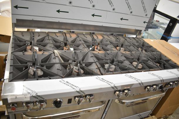 BRAND NEW SCRATCH AND DENT! Southbend 4601DD Stainless Steel Commercial Propane Gas Powered 10 Burner Range w/ 2 Ovens and Back Splash. - Image 4 of 9