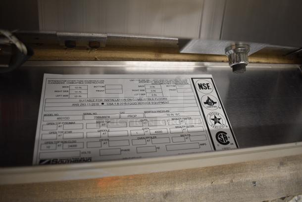 BRAND NEW SCRATCH AND DENT! Southbend 4601DD Stainless Steel Commercial Propane Gas Powered 10 Burner Range w/ 2 Ovens and Back Splash. - Image 9 of 9