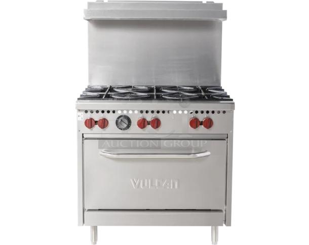 BRAND NEW IN CRATE! Vulcan SX36-6BN Stainless Steel Natural Gas 6 Burner 36" Range with Standard Oven. 198,000 BTU - Image 1 of 4