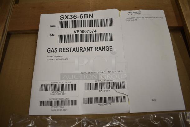 BRAND NEW IN CRATE! Vulcan SX36-6BN Stainless Steel Natural Gas 6 Burner 36" Range with Standard Oven. 198,000 BTU - Image 4 of 4